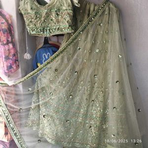 Parrot Sequined Lehenga