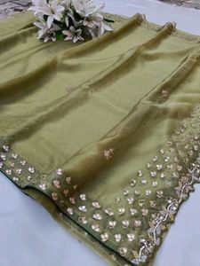 Green Organza Saree