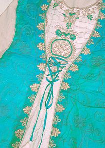 Gold Embroidered Gown With Pant & Dupatta