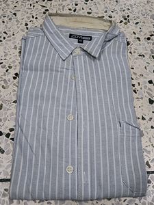 Full Sleeve Shirt From Zovi L Green White Strips