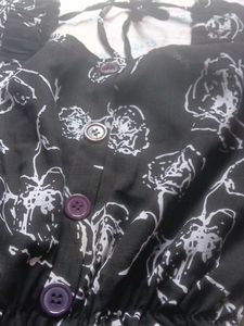 Floral Print Blouse - Black &amp; White