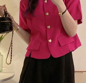Pink Heart Button Blouse