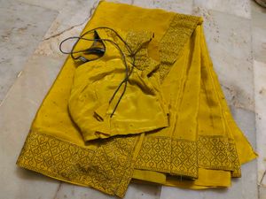 Elegant Yellow Saree with Blouse