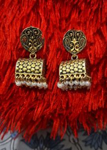 Golden Jhumka Earrings