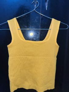 Yellow Knit Tank Top
