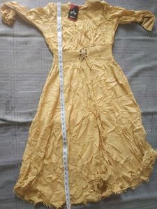 Women Gold Color Top Kurti