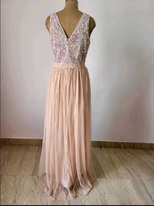 Sequin Top &amp; Ruffle Gown