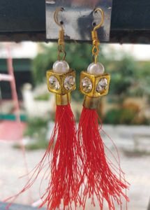 Red Tassel Earrings