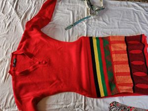 Beautiful Red Woolen Kurta