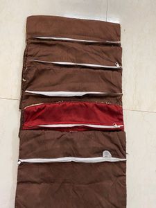 Maroon And brown Cushion Cover (Set Of 5)