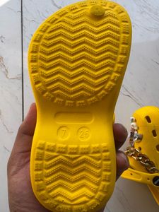 Yellow Decorated Clogs for 3-4 year baby girl