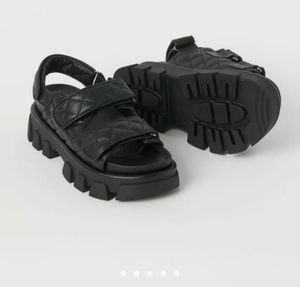 H&M Black Quilted Chunky Sandals