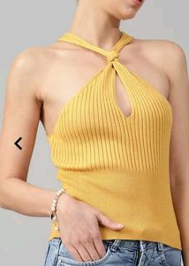 Mustard Halter Neck Top SIZE :- M
