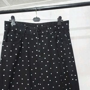 Polka Dot Wide Leg Jeans