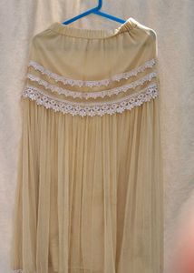 Vintage Lace Trim Tulle Skirt