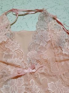 Peach Lace Babydoll Lingerie