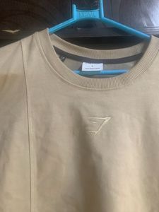 Gymshark Tan Colour Oversized Drop Shoulder Tshirt