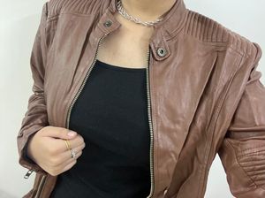 Unisex Brown Leather Jacket