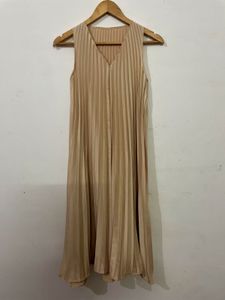 Champagne Pleated Dress