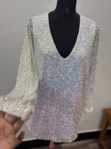 Sequin Long Sleeve Party Top
