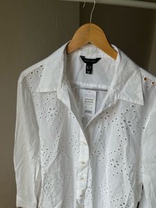 NEW LOOK Broderie Anglaise White  Shirt 🤍