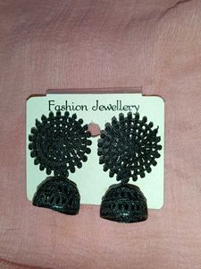 Black Jhumka Earrings