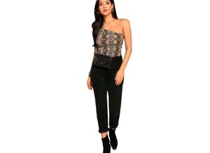 Stylish Snake Print One-Shoulder Top