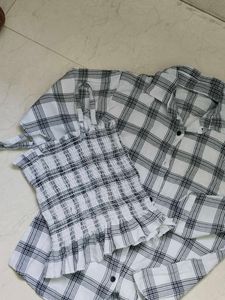 Plaid Cami Top &amp; Button Down Set