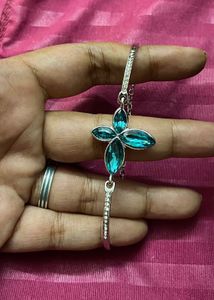 Silver &amp; Teal blue Necklace, Earring Combo