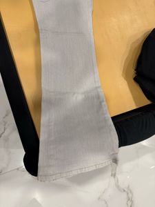Belbottom Grey Jeans For 30 Waist