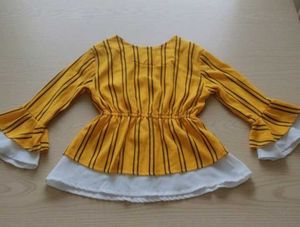 Cute Striped Top with Bow Detail