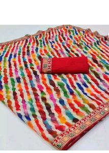 Colorful Striped Saree Karva Chauth Special