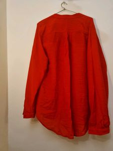 M&amp;S Red Linen Top ❤️