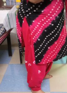 Bandhej Women Suit Red Shalwar Kurta