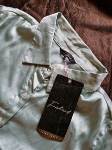 Mint Green Satin Shirt