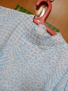 New Patterned Blue Top