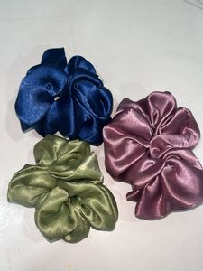 Silk Satin Scrunchies Set of 3