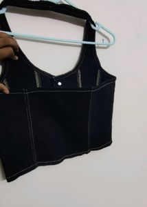 Freakins - Contrast Seam Black Top