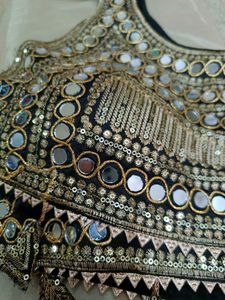 Black Sequins And Mirror Work Blouse