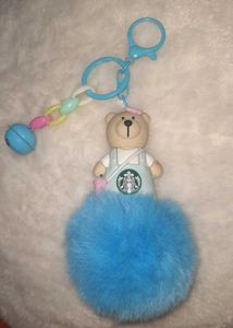 Starbucks Bear Fluffy Keychain+bagcharm
