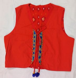 Woman Double Sided Crop Open Front Jacket