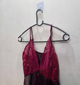 Burgundy Lace Lingerie Top