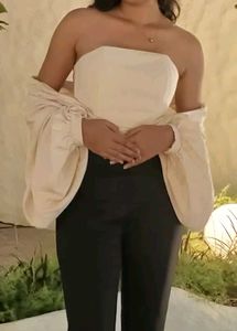 Chic Corset Top &amp; Overshirt Set