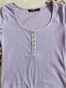 Ribbed Button-Up Top