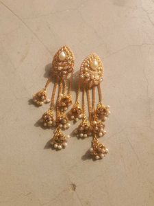 Pearl &amp; Gold  KashmiriJhumka Earrings
