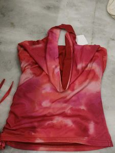 Tie- Die Cowl Neck Top