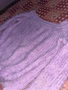 Lavender Knit Pullover Sweater