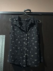 Bird Print Sleeveless Top