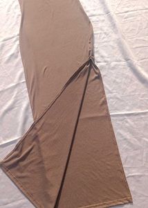 Brand New (Newme) Solid Slit Ribbed Dress