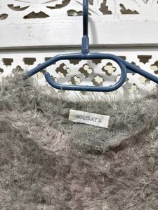 🎀Imported Fluffy Gray Long Sleeve Top